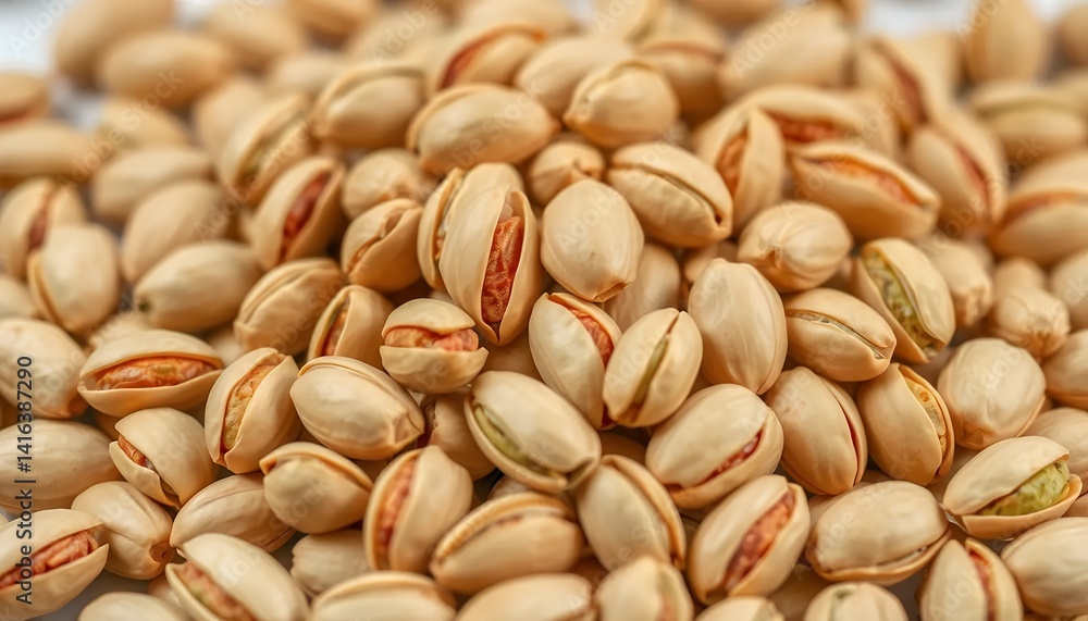Close-up of a Heap of Pistachios with Open Shells Revealing the Nut Close-up of a Heap of Pistachios with Open Shells Revealing the Nut