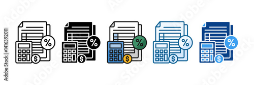 Tax Icon Set Multiple Style Collection