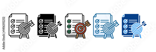 Goal Setting Icon Set Multiple Style Collection