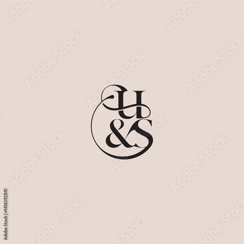 elegant and luxury concept US wedding concept monogram letter bold serif initial calligraphy
