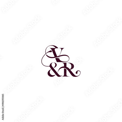 elegant and luxury concept VR wedding concept monogram letter bold serif initial calligraphy