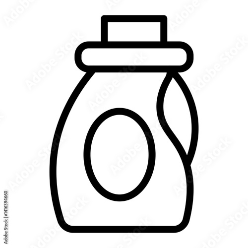 Bleach Bottle Vector Line Icon Design