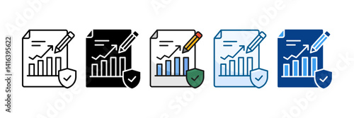 Insurance Policy Icon Set Multiple Style Collection