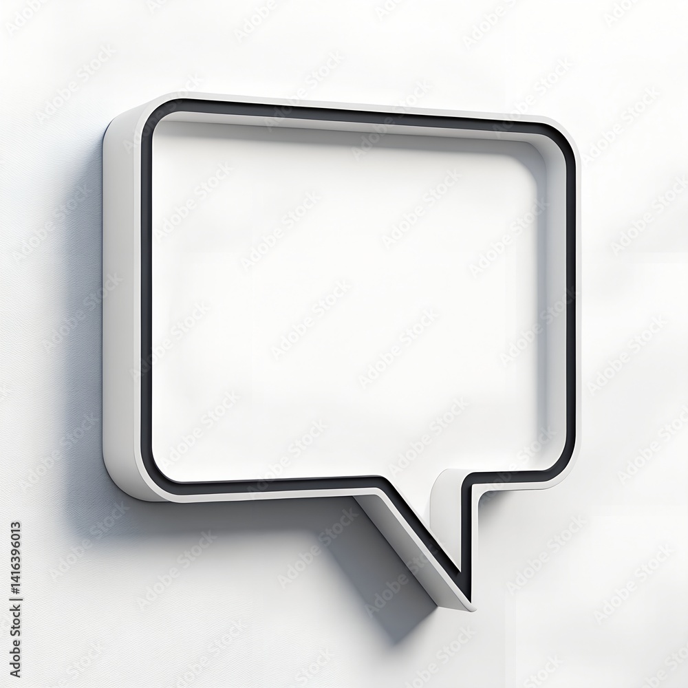 Fototapeta premium 3d chat box icon isolated on transparent background