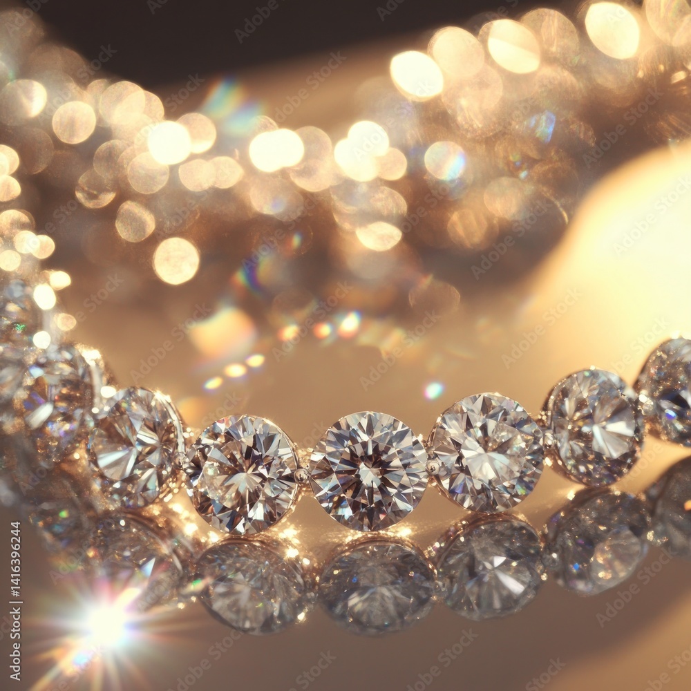 Sparkling Diamond Bracelet Reflecting Light Sparkling Diamond Bracelet Reflecting Light