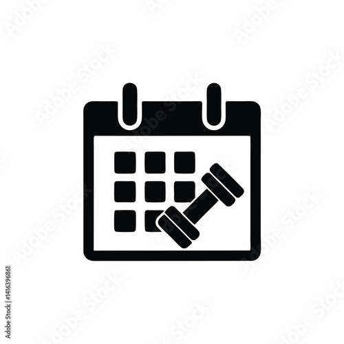 Calendar and Dumbbell Icon