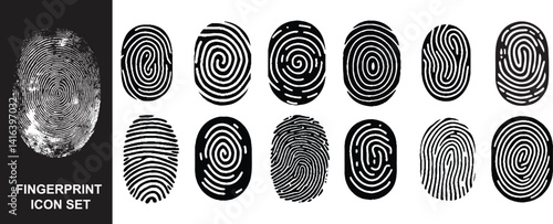Collection of Biometric icon set vector illustration.