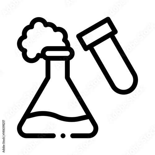 chemical reaction line icon