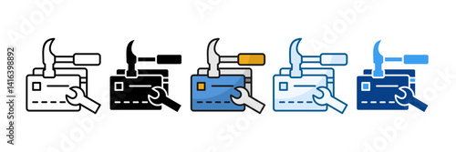 Credit Repair Icon Set Multiple Style Collection