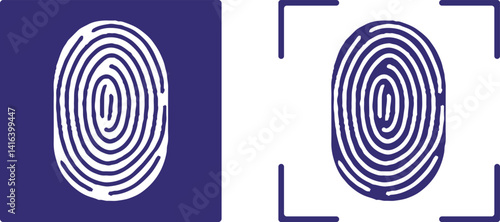 Two blue and white fingerprint. vector illustration.