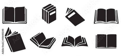 set of black and white books. vector eps 10