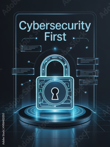 concept of cybersecurity first and foremost, Cybersecurity poster for office, cybersecurity awareness poster