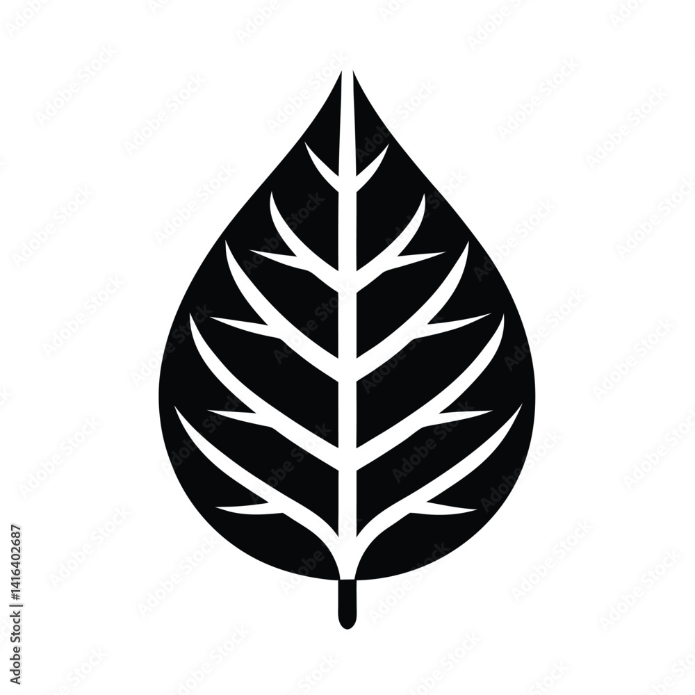 Fototapeta premium Leaf Stencil Icon Beautiful Elements Vector Illustration
