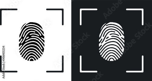 Two fingerprint icons. Biometric icon set vector illustration. 