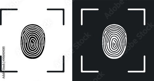 Two biometric icon in thin line outline style and linear vector sign.
