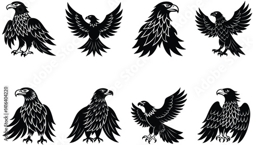Eagle Vector Silhouetted Bundle Set Collection