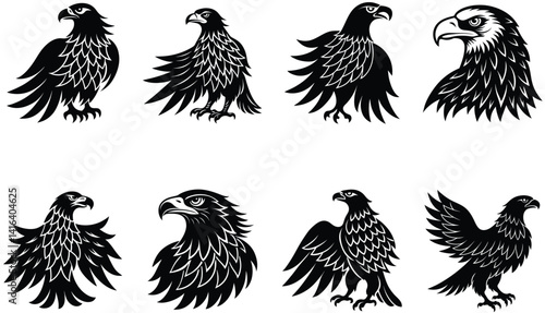 Eagle Vector Silhouetted Bundle Set Collection