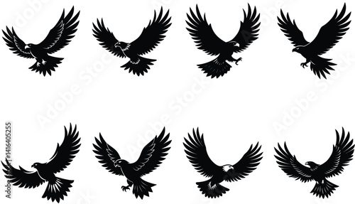 Eagle Vector Silhouetted Bundle Set Collection