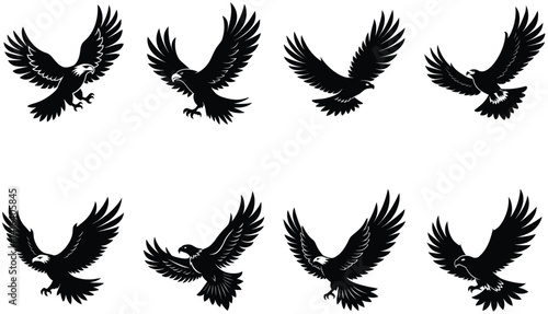 Eagle Vector Silhouetted Bundle Set Collection