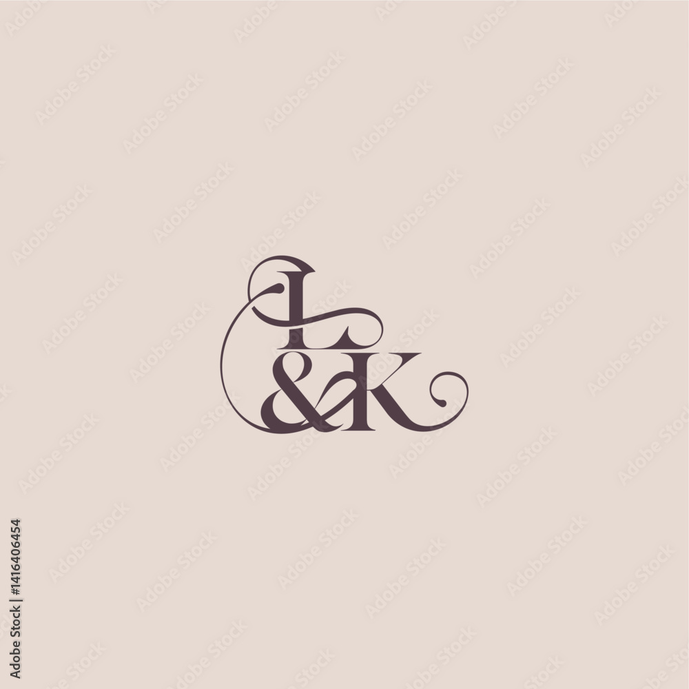 wedding concept monogram elegant and luxury concept LK bold serif initial calligraphy letter wedding concept monogram elegant and luxury concept LK bold serif initial calligraphy letter
