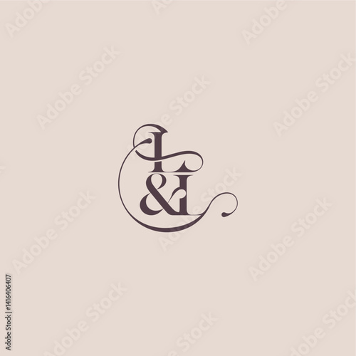 wedding concept monogram elegant and luxury concept LL bold serif initial calligraphy letter