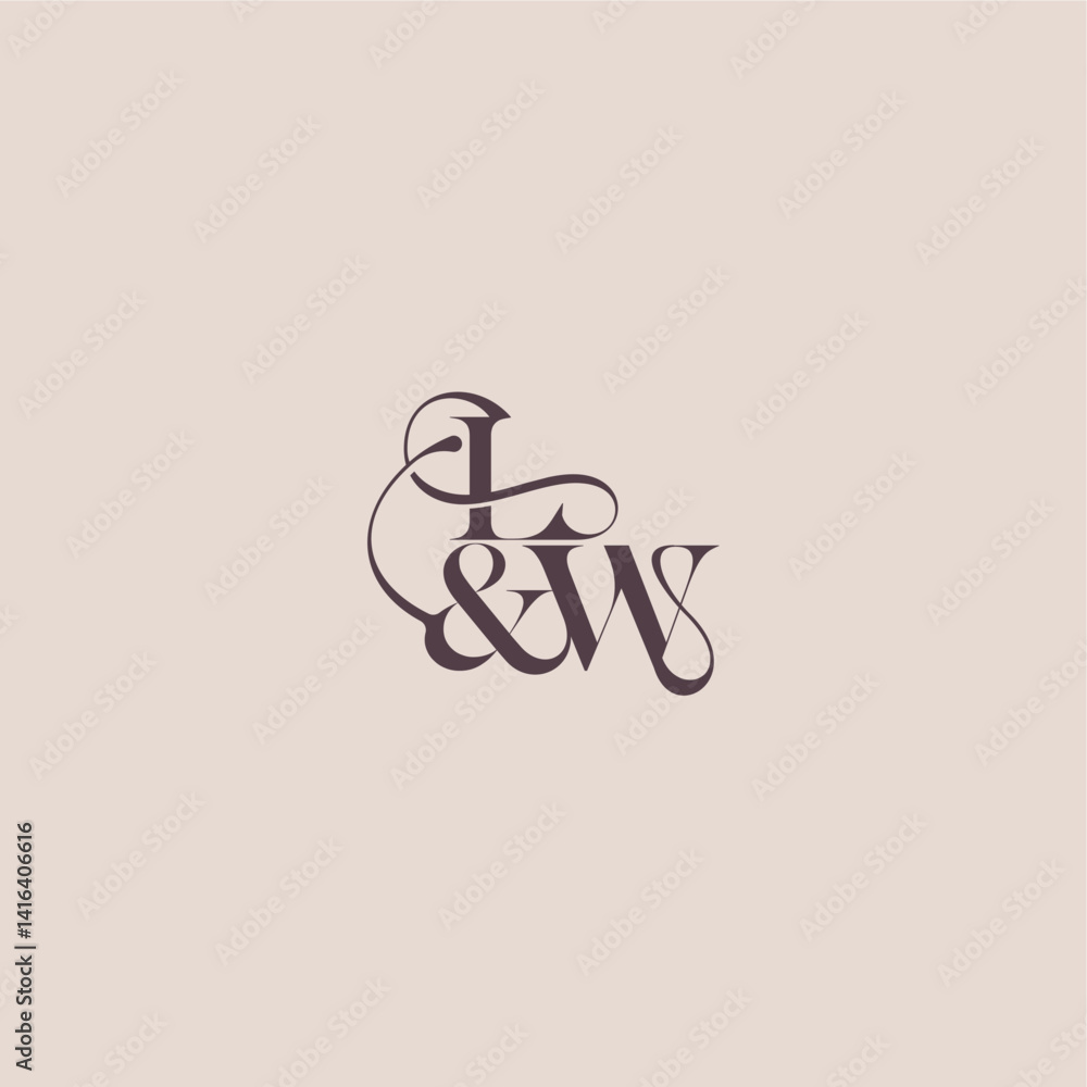 wedding concept monogram elegant and luxury concept LW bold serif initial calligraphy letter wedding concept monogram elegant and luxury concept LW bold serif initial calligraphy letter