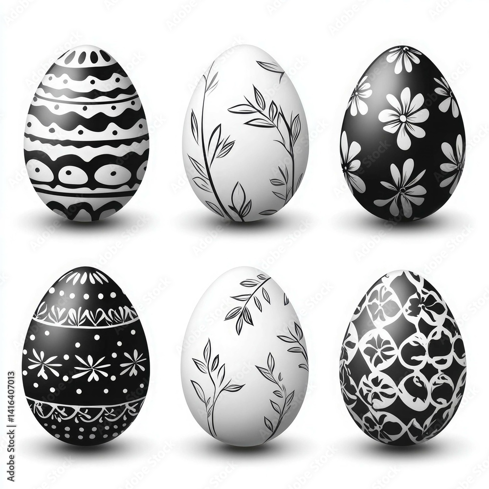 Fototapeta premium Easter eggs on a white background, easter, egg, holiday, eggs, spring, celebration, decoration, color, colorful, pattern, vector, easter egg, painted, symbol, food, season, april, design, tradition, f