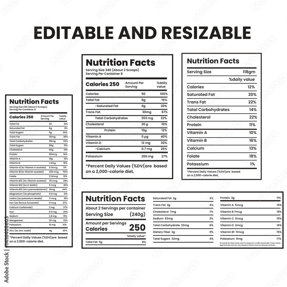 Fototapeta premium supplement facts and vitamin facts templat ,nutrition facts template,nutrition label,nutrition calculator,twisted tea nutrition facts