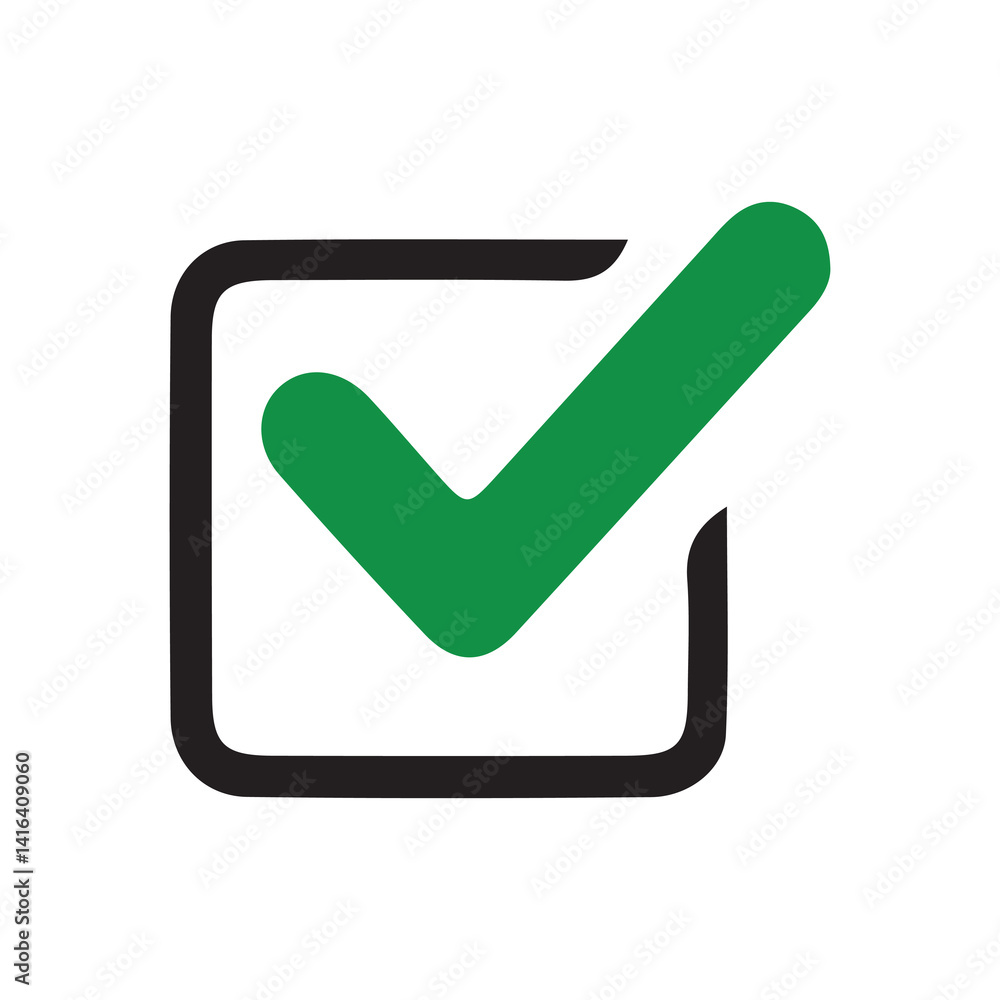 Check mark icon set. Isolated tick symbols, checklist signs, approval badge. Flat and modern checkmark design, vector illustration. eps 10.