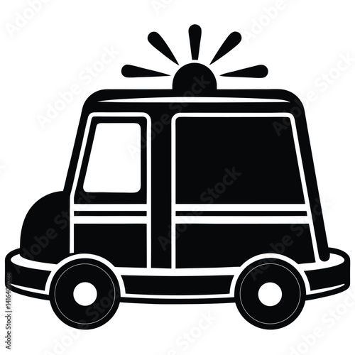 isolated fire truck siren on white background