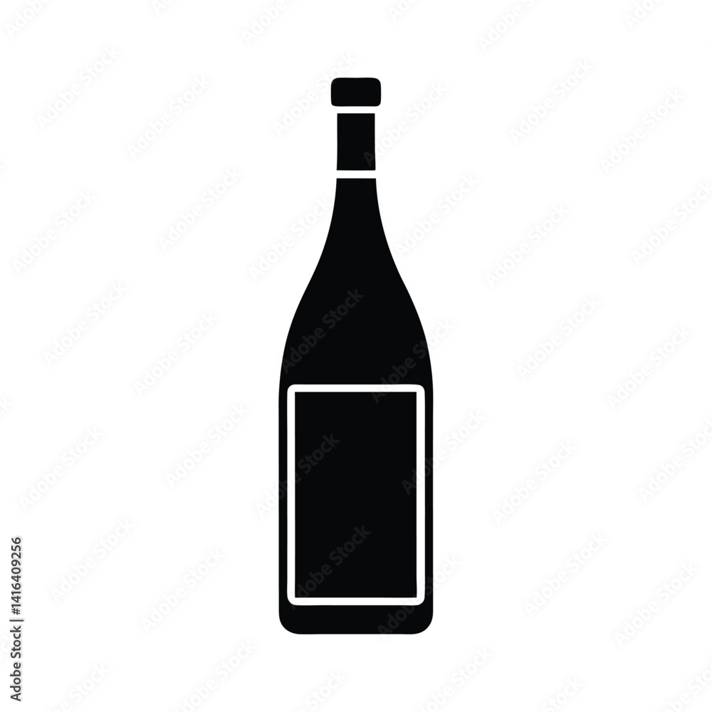 Wine Bottle Stencil Icon Beautiful Elements Vector Illustration Wine Bottle Stencil Icon Beautiful Elements Vector Illustration