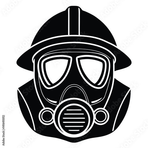isolated firefighter mask on white background