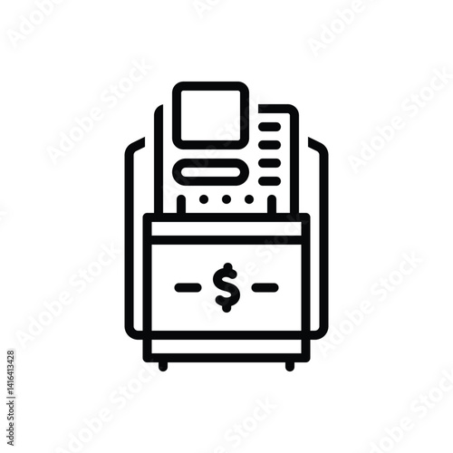 Black line icon for atm