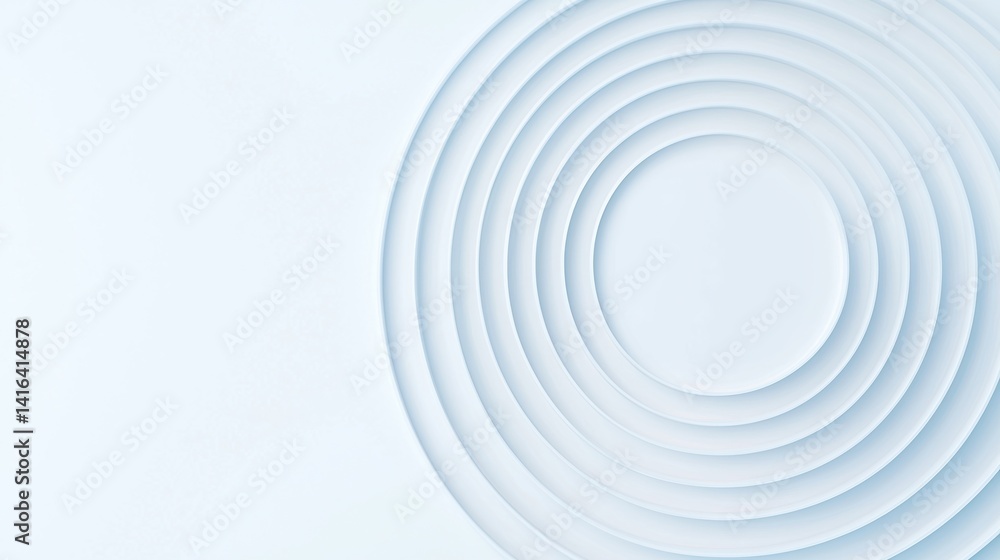 Fototapeta premium A minimalist design featuring concentric circles in soft tones, creating a serene and modern aesthetic.