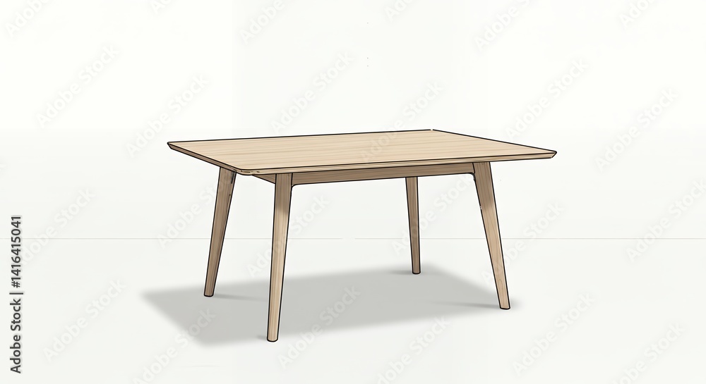 Light beige wooden dining table modern minimalist style Light beige wooden dining table modern minimalist style