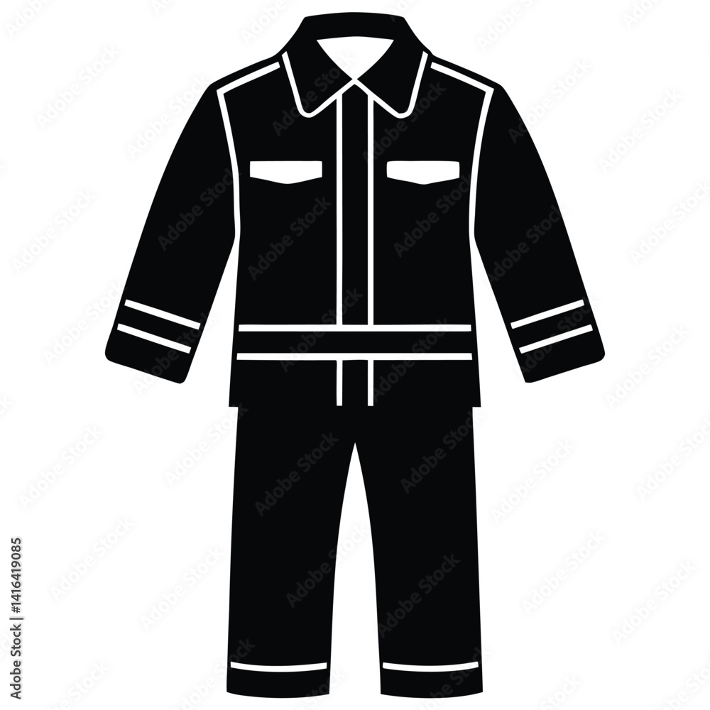 Naklejka premium isolated firefighter uniform on white background