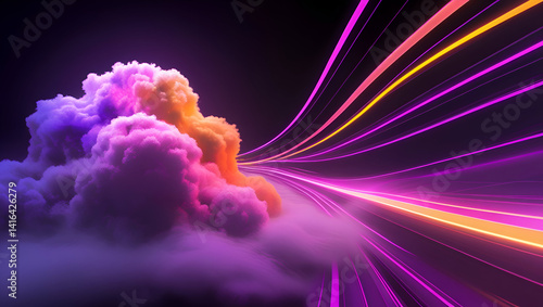 vibrant fluffy cloud surreal artwork