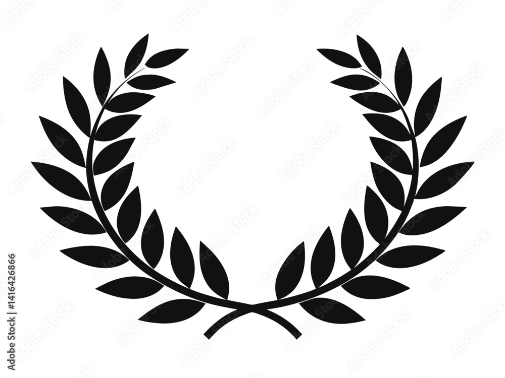 laurel leaves decorative element on white laurel leaves decorative element on white