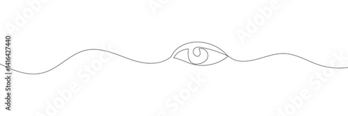 Single continuous one line art eye. design sketch outline drawing vector illustration. EPS 10 . 