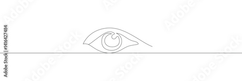 Single continuous one line art eye. design sketch outline drawing vector illustration. EPS 10 . 
