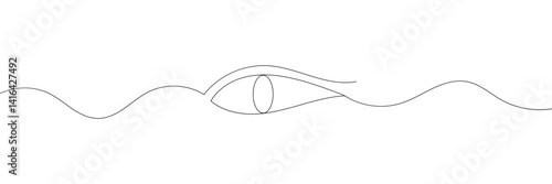 Single continuous one line art eye. design sketch outline drawing vector illustration. EPS 10 . 
