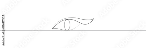 Single continuous one line art eye. design sketch outline drawing vector illustration. EPS 10 . 