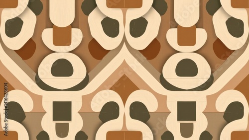 Symmetrical tribal-inspired abstract pattern