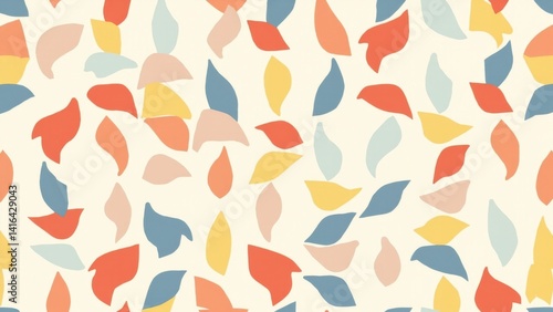 Colorful falling leaves pattern with retro tones