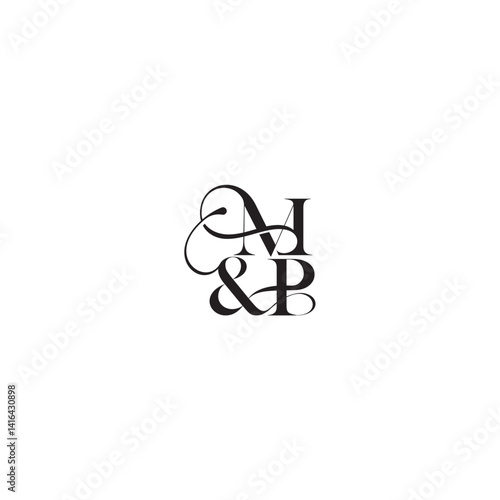 Photos wedding concept monogram elegant and luxury concept MP bold serif initial callig