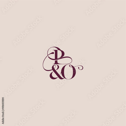 wedding concept monogram elegant and luxury concept PO bold serif initial calligraphy letter