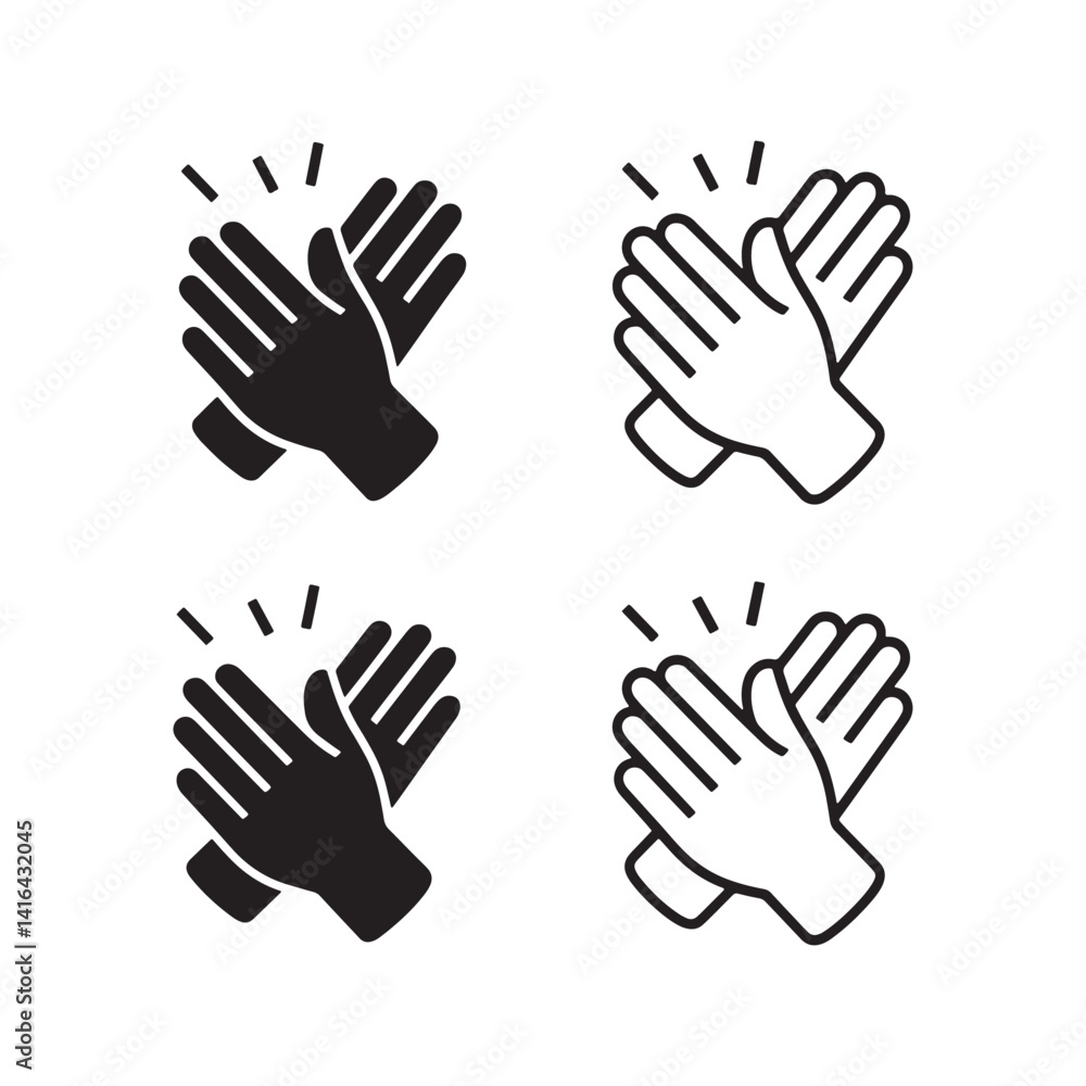 Applause flat and line icons set. Clapping hands symbol. Applause flat and line icons set. Clapping hands symbol.
