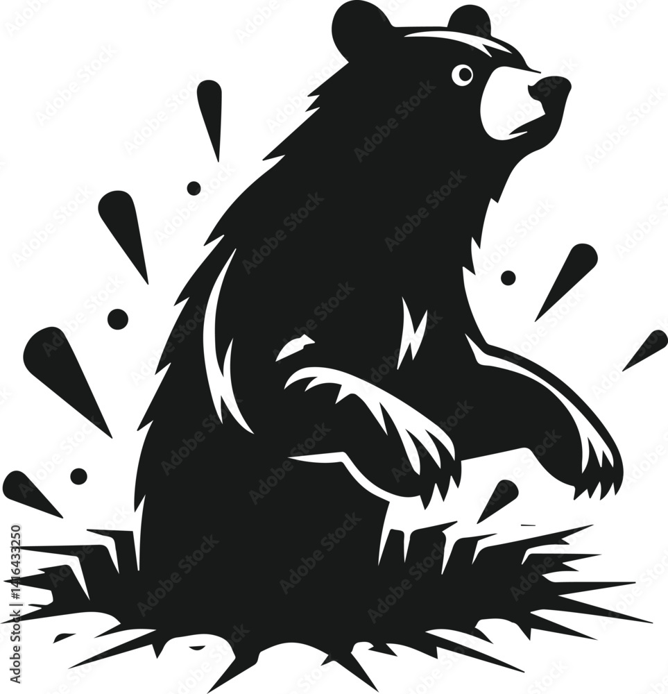 Naklejka premium Bear vector animal black silhouette