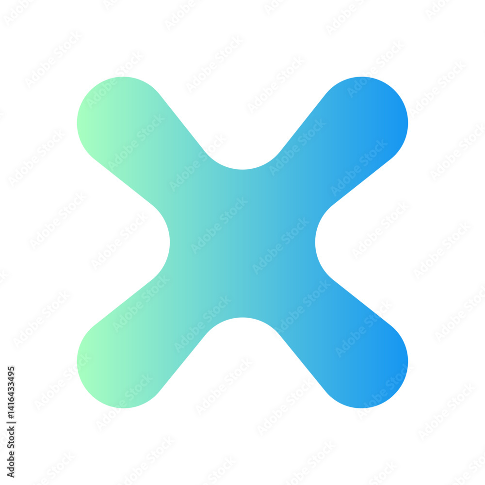 cross blue and green gradient shape element cross blue and green gradient shape element