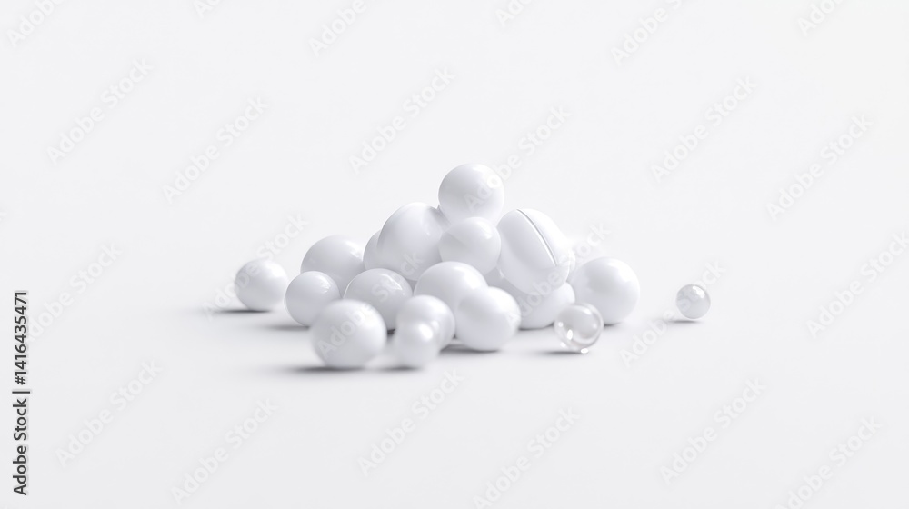Abstract pile of white spheres Abstract pile of white spheres